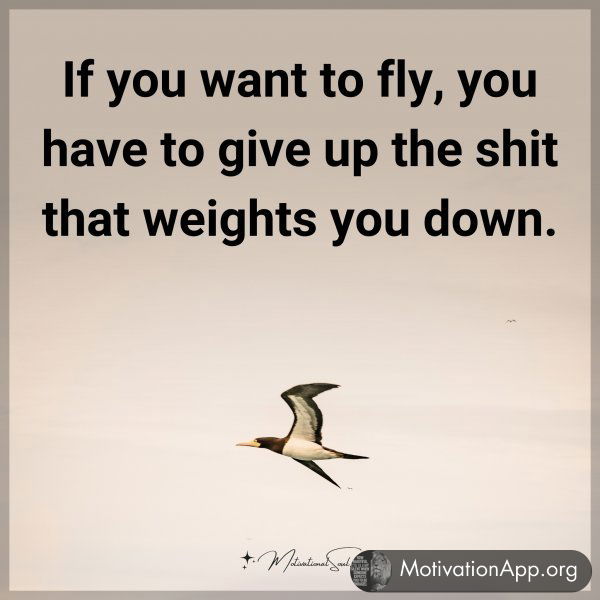 If you want to fly