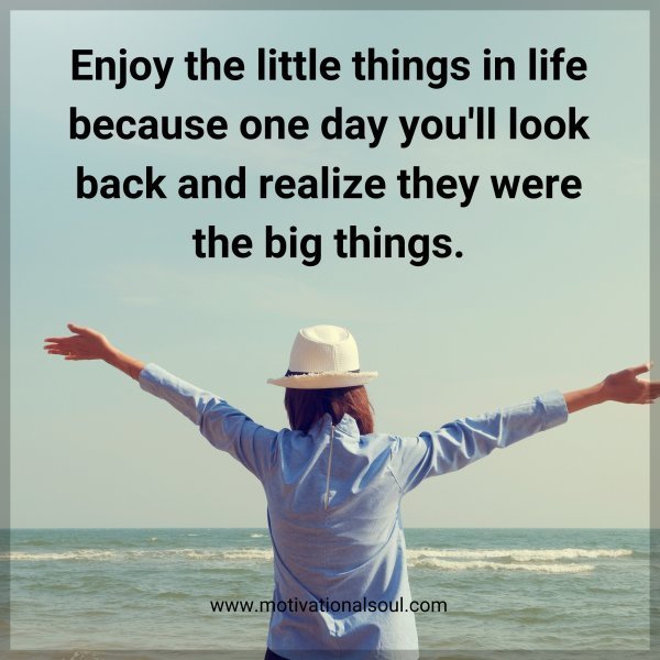 Quote: Enjoy the
little things in life
because one day
you