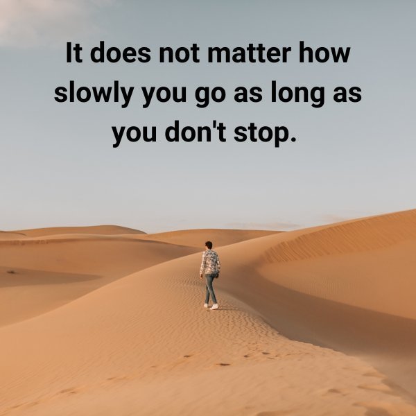 Quote: It does not
matter how
slowly you go
as long as you