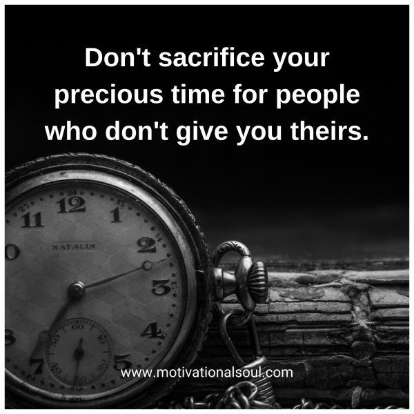 Don't sacrifice your