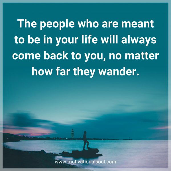 The people who are meant to be in your life will always come back to you