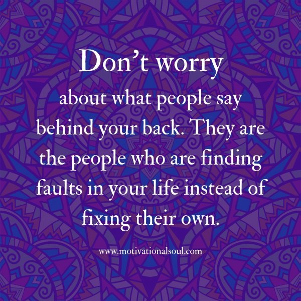 Don't worry about what