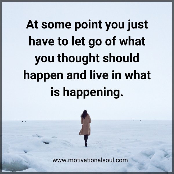 Quote: At some point
you just have to let go
of what you thought