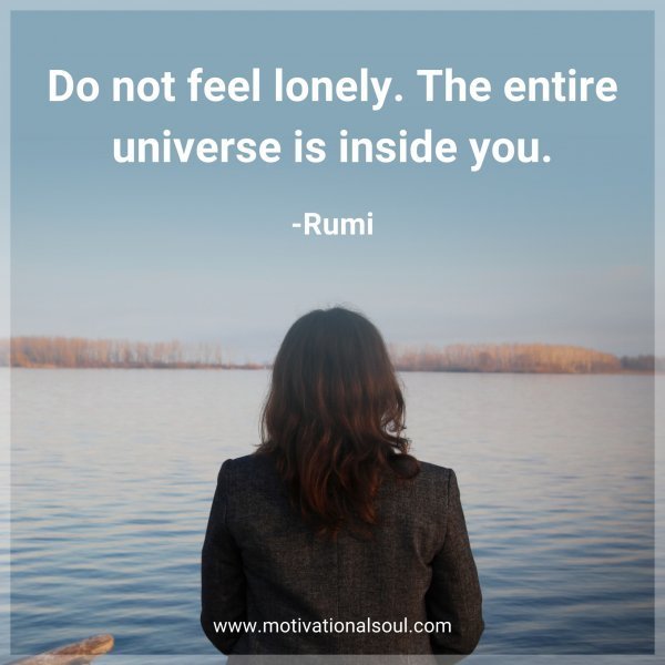 Do not feel lonely. The entire universe is inside you. -Rumi