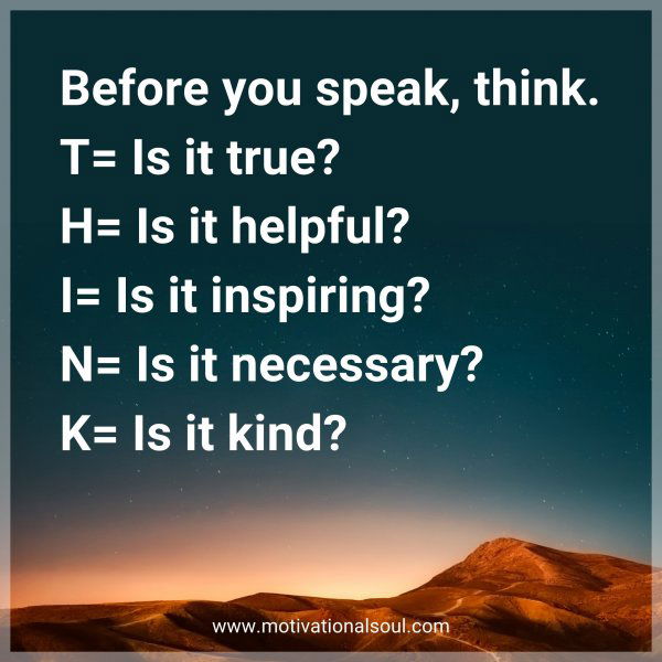 Before you speak