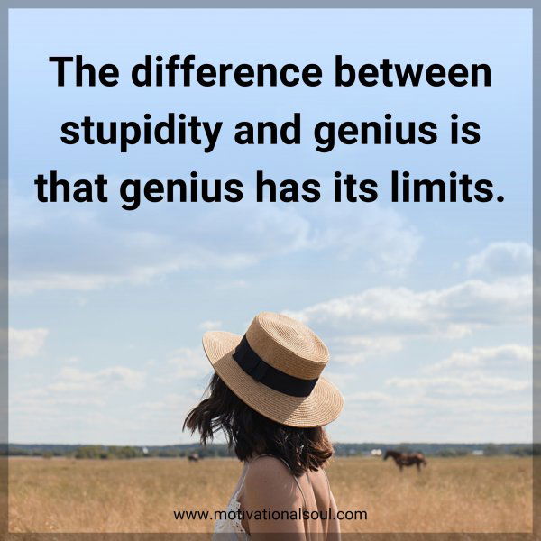 The difference between stupidity and genius is that genius has its limits.