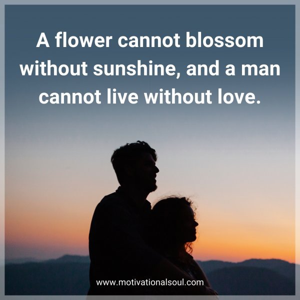 A flower cannot blossom without sunshine