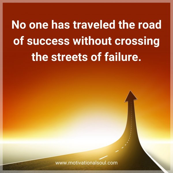 No one has traveled the road of success without crossing the streets of failure.