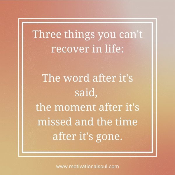 Three things you can't