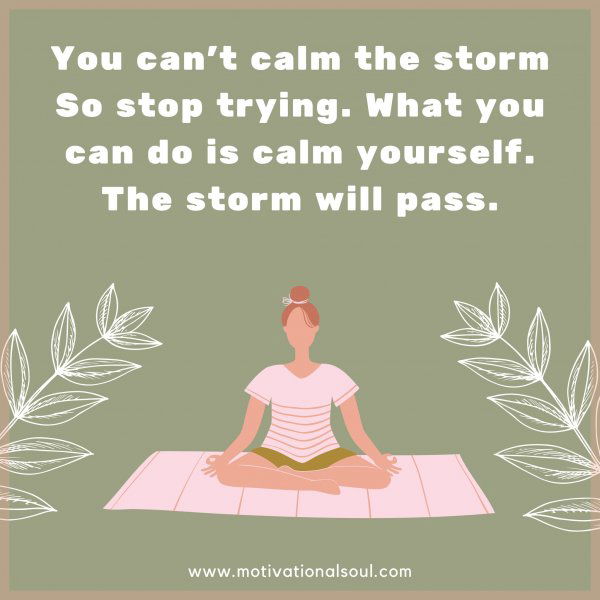 You can't calm the storm